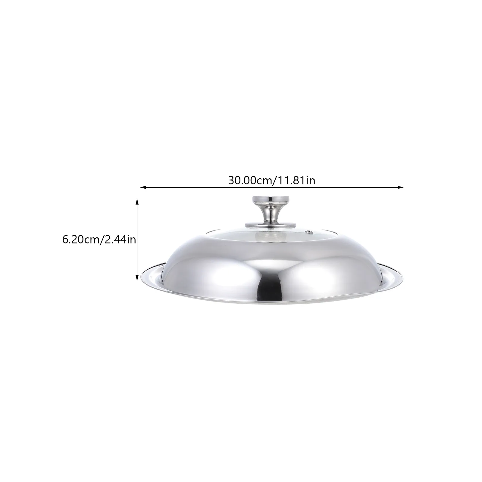 Premium Stainless Steel Pot Lid with Tempered Glass Center Heat-Resistant Anti-Scald Multi-Purpose Cooking Cover for Pots Woks