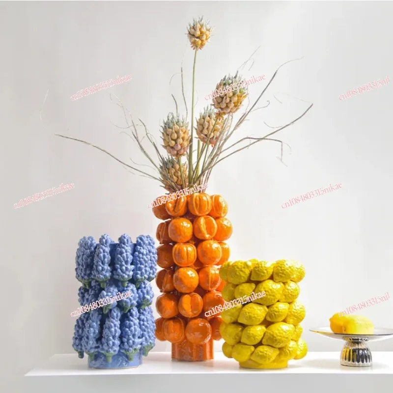 Ceramic Fruit Vase Lemon Tomato Modern Simple Style Indoor Wedding Table Decoration