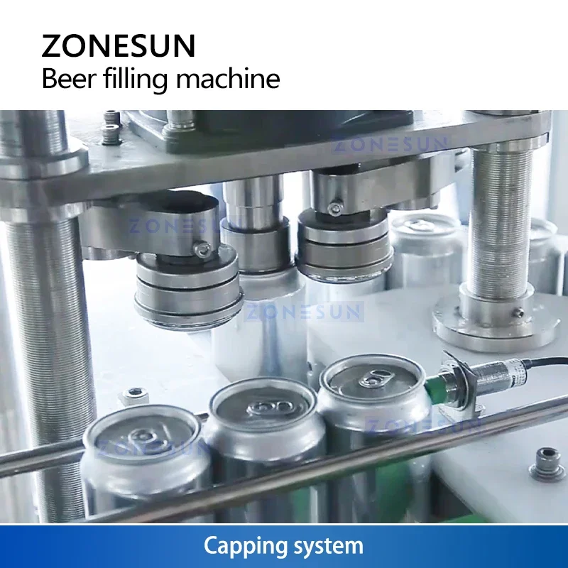 ZONESUN ZS-CBFS4 آلة تعبئة وختم علب البيرة