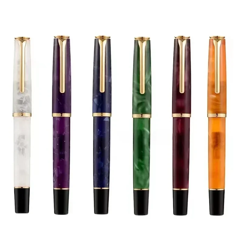 Hongdian N12 Fountain Pen Resin EF F Nib High-end Beautiful Gift Pen for students Piston inking school office Writing supplies