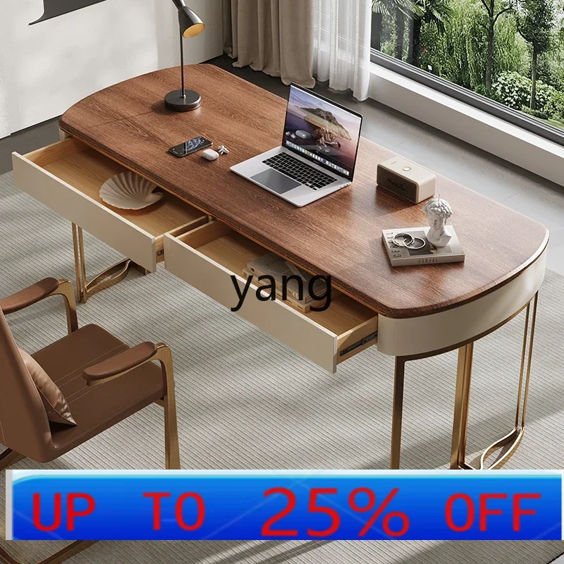 

LMMsolid wood office desk light luxury modern simple home study writing desk