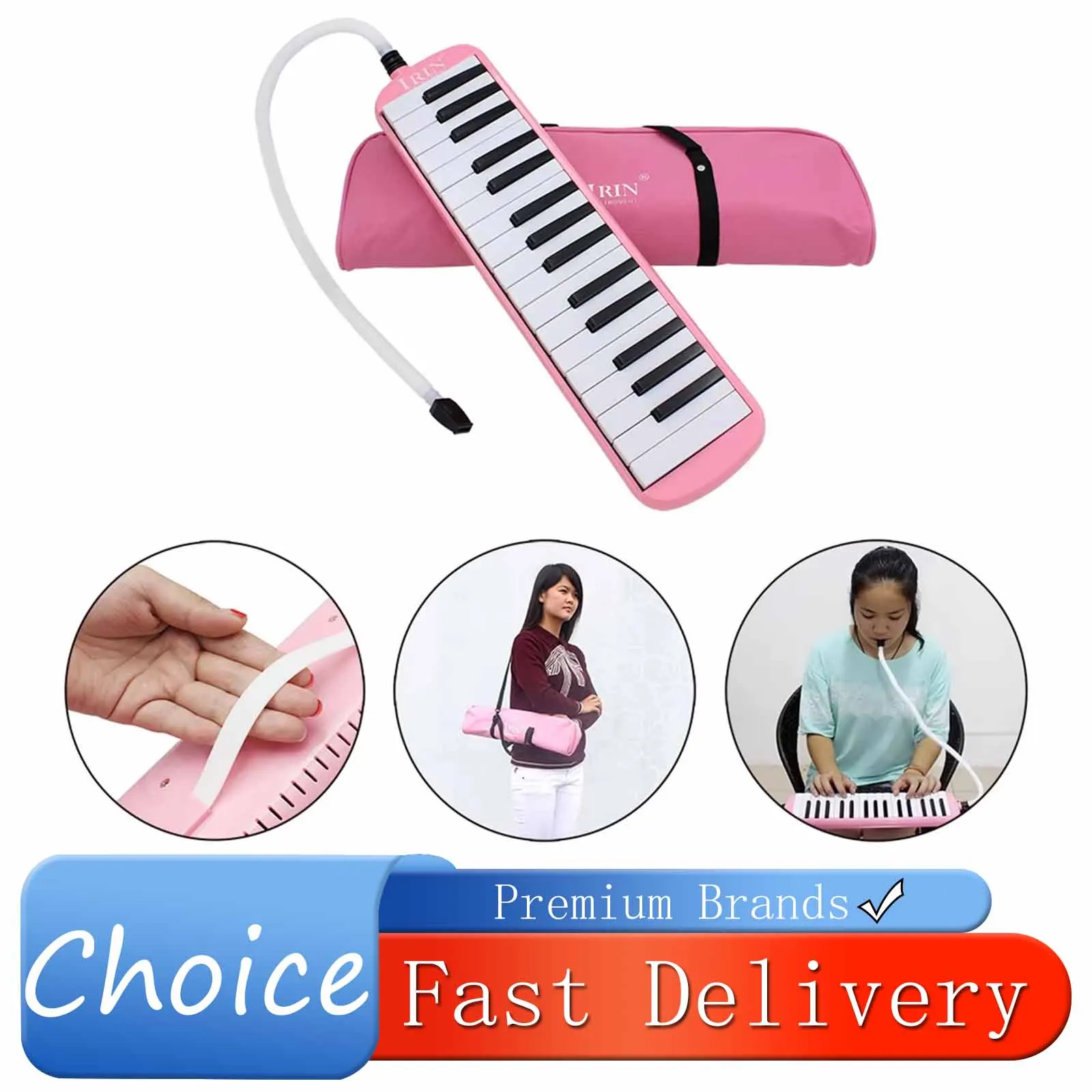 

IRIN 32 Key Melodica Portable Tone Piano Mouth Organ Harmonica Pianica PInk Melodica Keyboard Musical Instrument With Handbag