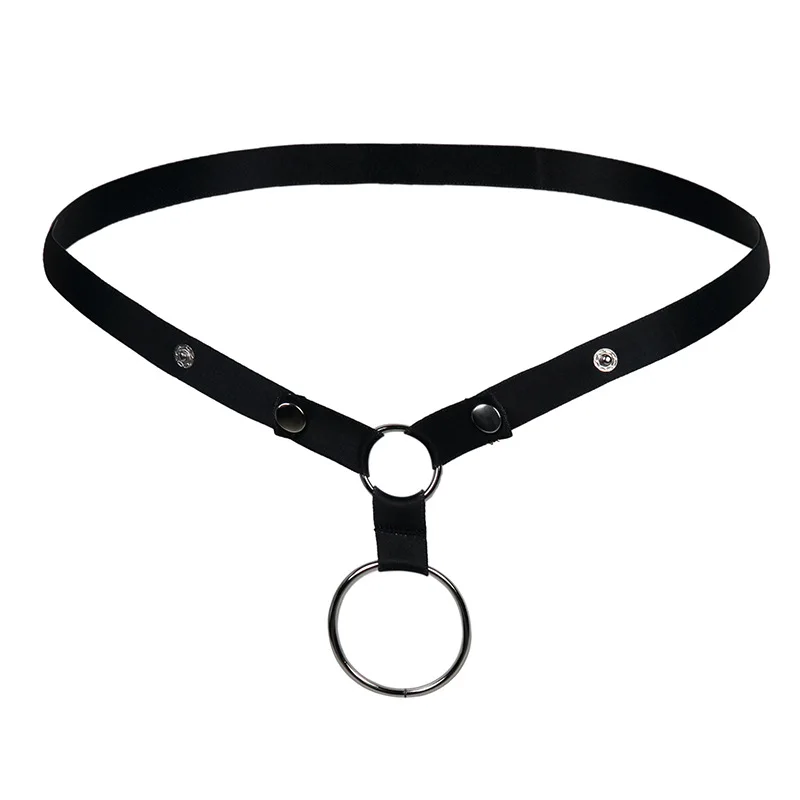 Male Metal O-Ring Jockstrap Adjustable Snaps Soft Cotton Crotch Elastic Sexy Men Harness Underwear