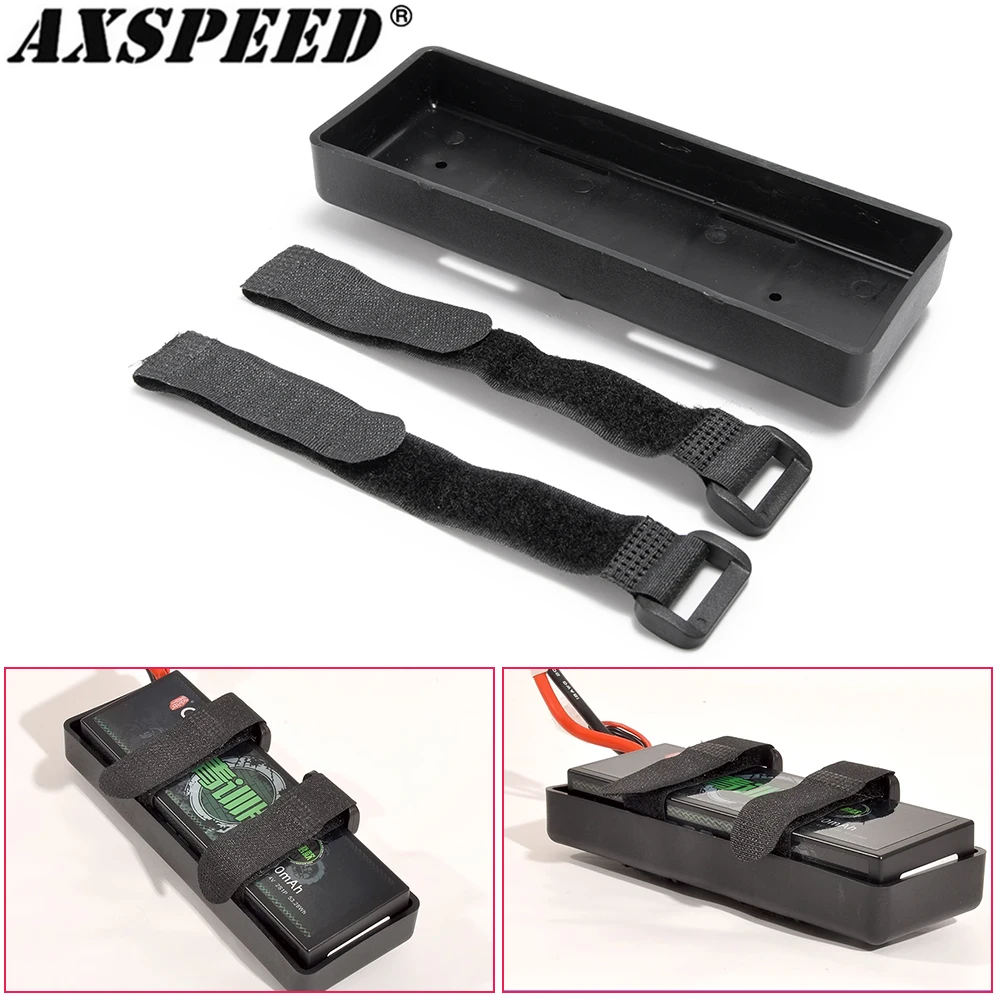 AXSPEED Plastic Battery Box Tray Bracket Storage Case 150x55x19mm for 1/10 RC Crawler Car Axial SCX10 D90 TRX4 Parts