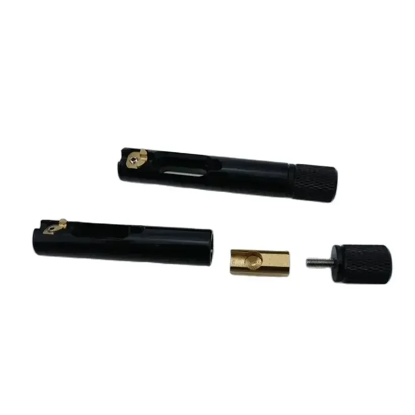 Yue Yun Music Store--Discount Hot Sale--Black Headless Bass Bridge Single Fixed Brass Fanned Fret for Bass Guitar Accessories