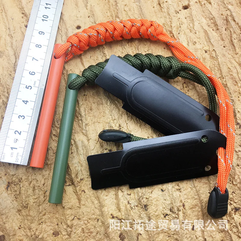 Outdoor Magnesium Rod Lighter, Magnesium Block Lighter, Outdoor Survival Steel Scraper, Umbrella Rope, Waterproof Lighter