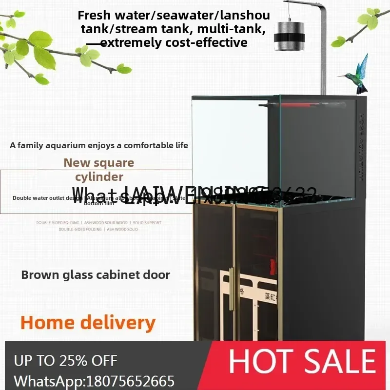 

aquarium small ultra-white glass coral aluminum alloy Lanshou fish tank overflow bottom filter