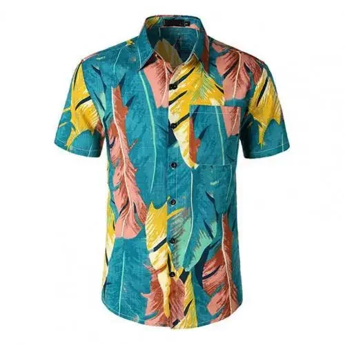 New US Korean Hot Aloha Hawaiian Shirt Multiple Options Tropical Lily Banana Palm Leaf Print Oversized Beach Vacation Unisex