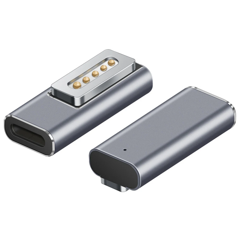 محول USB من النوع C أنثى إلى مغناطيسي PD مع مصباح مؤشر لملحقات Macbook Air/Pro Comnputer