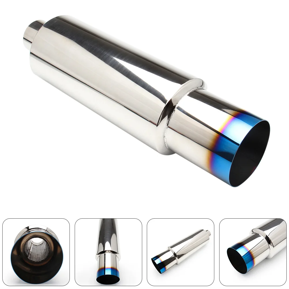 

Exhaust Pipe Stainless Steel Muffler Tail Throat Hood Ornament Car 464X125cm for Tip