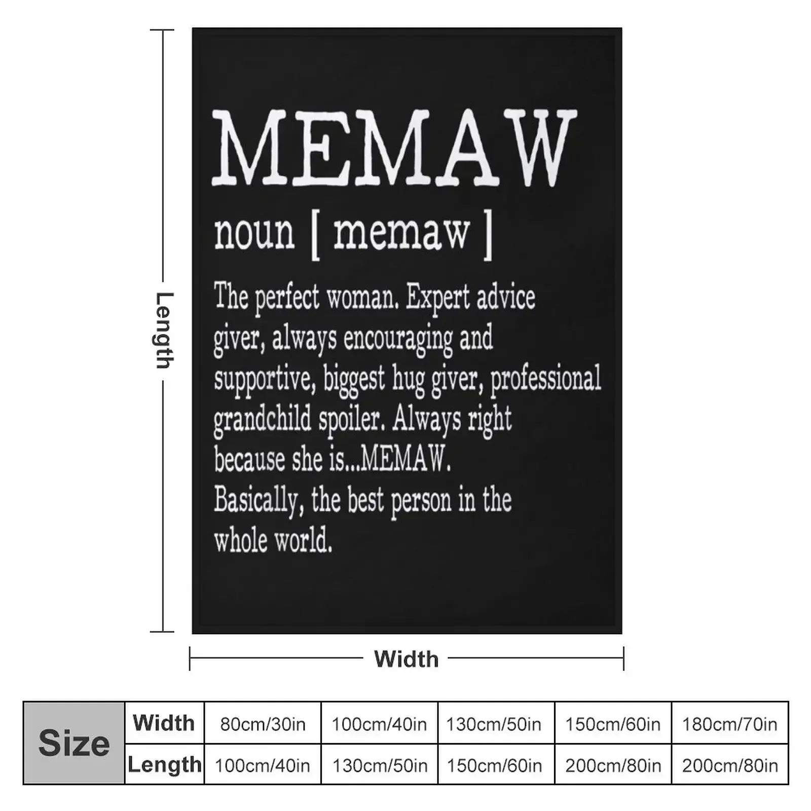 Memaw Definition Grandma Mother Day Gifts Women Throw Blanket Beautifuls Tourist blankets ands Blankets