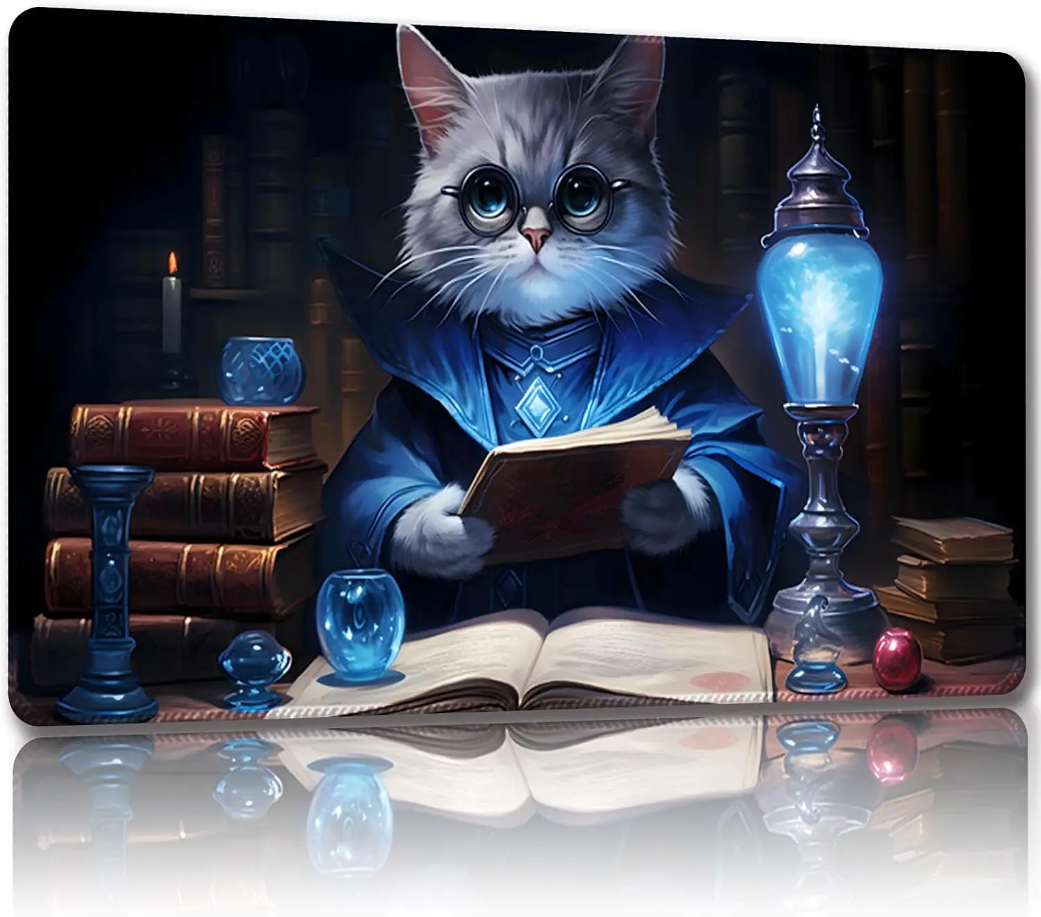 

Playmat for MTG, with Free Storage Bags,Game Mat 24 x 14 inches, TCG and Board Game Mat for Cards,Mousepad Desk Mats (Cat 6-Regu
