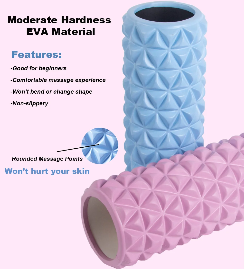 EVA Foam Roller Yoga Roller 3D Diamond Cut Deep Tissue Massage Multiple Color Massage Roller Fitness Gym Exercise