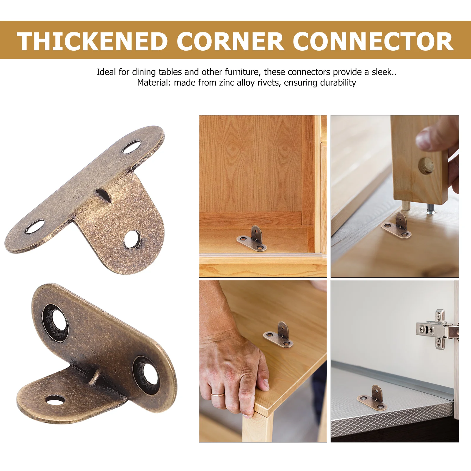 

10pcs T Bracket Corner Brace Thickened 90 Degree Metal Angle Bracket For Furniture Shelf Cabinet Support Right Angle Connector