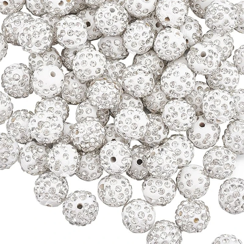 

500pcs Creative DIY Projects Rhinestones Bead White Sparkling Clay Beads Ornament For Unique DIY Necklace and Bracelets