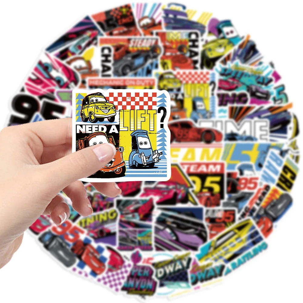 50 قطعة/100 قطعة الكرتون سيارة ليلة سباق الكتابة على الجدران ملصقات الزخرفية الغيتار الأمتعة DIY بها بنفسك ملصقات مقاومة للماء لعبة ملصقات