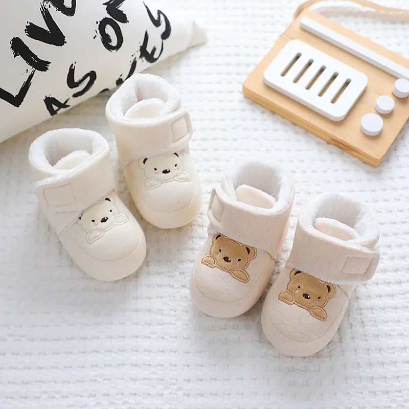 0-18M Warm Infant/Toddler Snow Boots Soft and Comfortable Girl/Baby/Boy Cute Little Bear Anti slip Newborn/Toddler Shoes