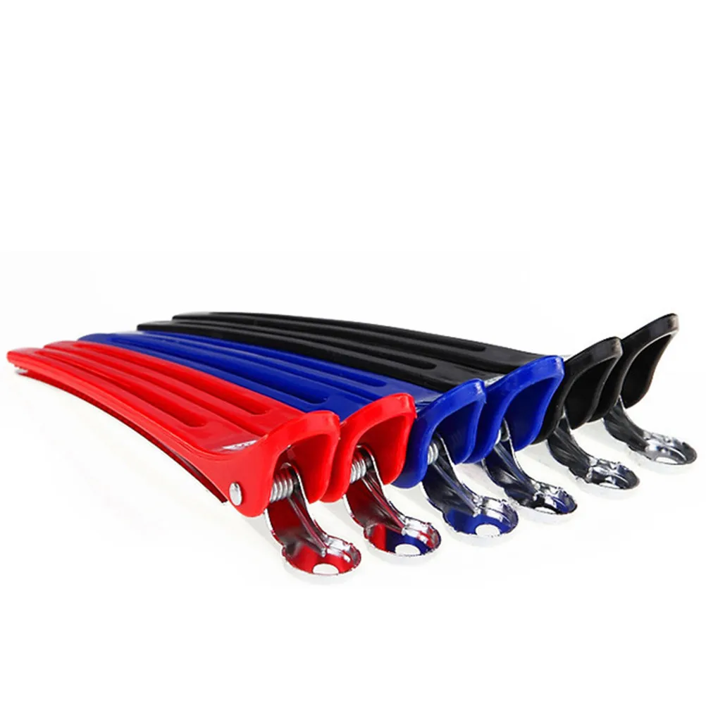 

12Pcs Anti-Slip Hair Clips Colorful Metal Plastic Duck Teeth Salon Sectioning Grip Professional Hairdressing Clips for Styling