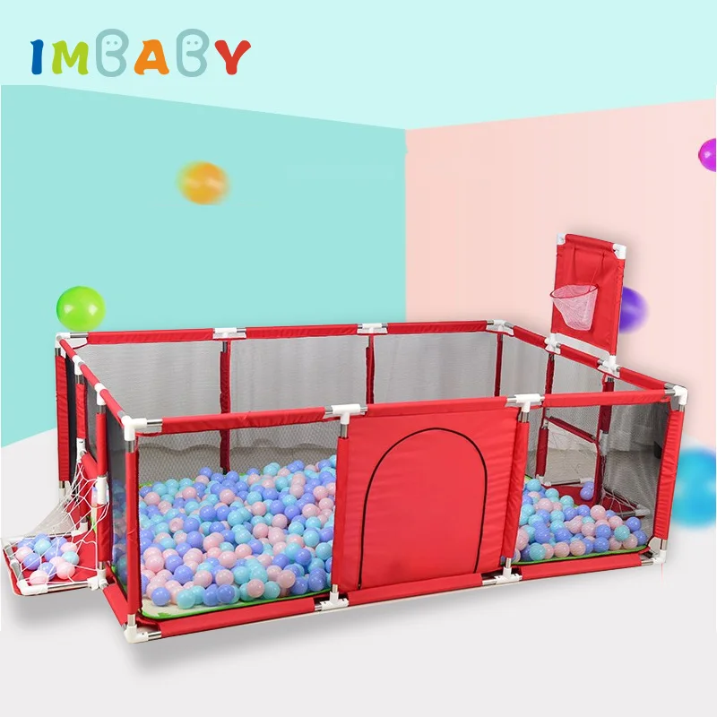 IMBABY Playpen for Children Large Size Baby Playground Infant Safety Barriers Dry Balls Pool Newborn Stocking Activity Game Park