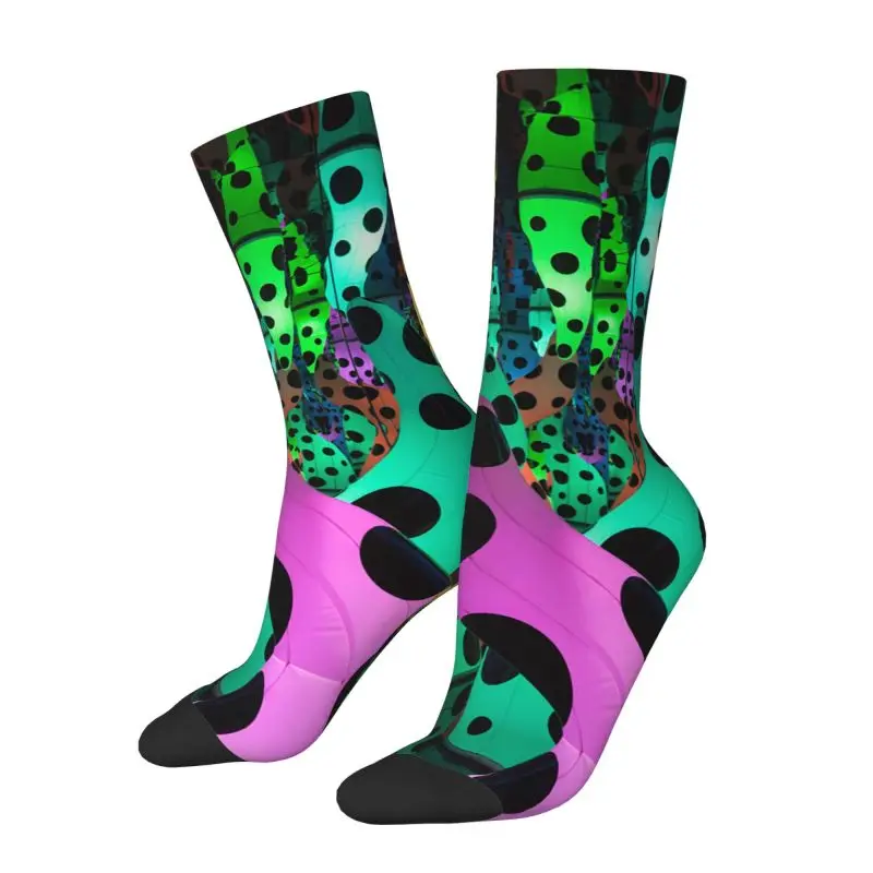 Harajuku Abstract Sports Socks para Homens e Mulheres, Love Is Calling, Yayoi, Kusama, 3D Print, bolinhas, futebol, quente