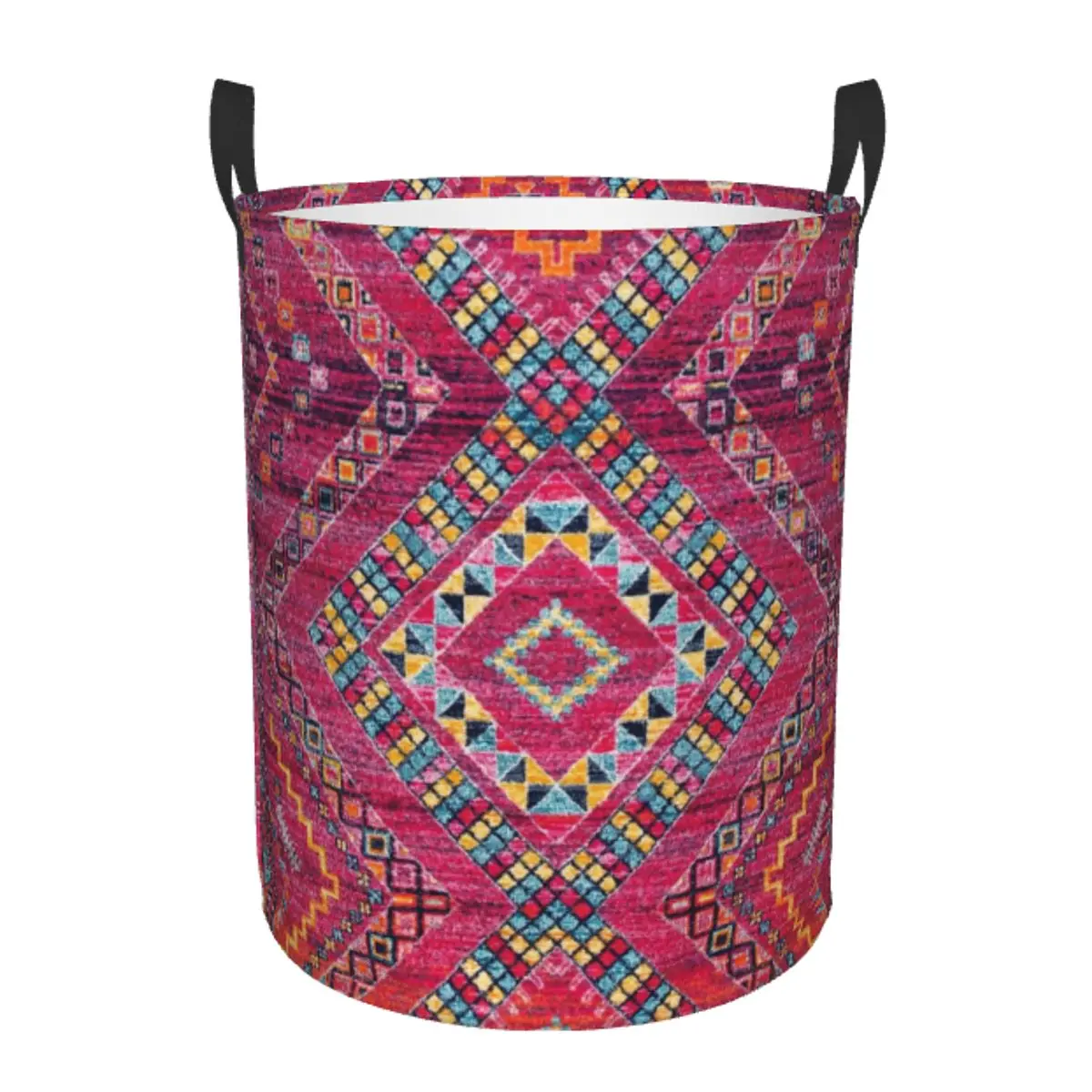 

Розовая восточная богемная марокканская корзина для белья, складная богемная корзина для одежды для маленьких детей, сумка для хранения игрушек