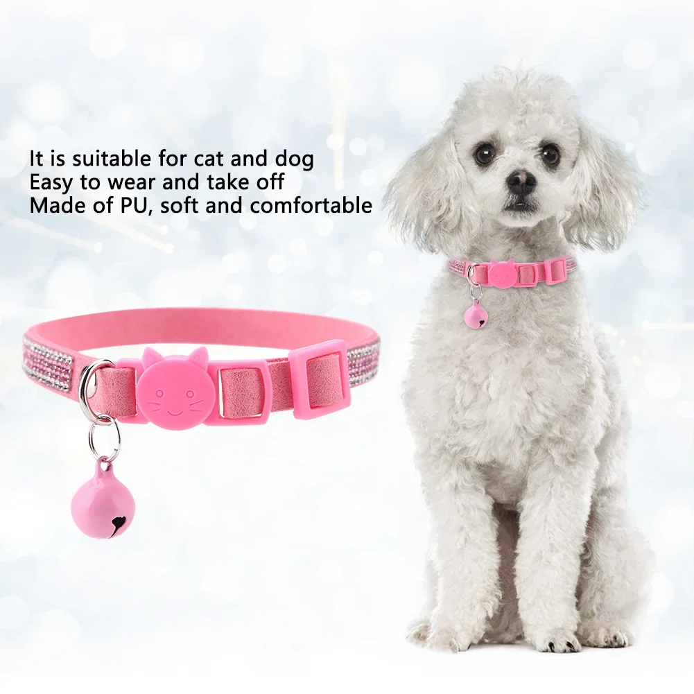 Cat Collar Personalized Shiny Cat Collar For Puppy Small Dogs Pet Kitten Collar Comfortable Adjustable