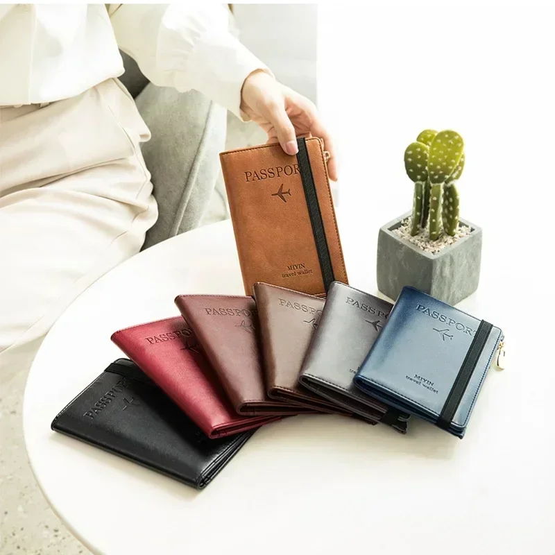 RFID Blocking Passport Holder Cover, Thin Travel Wallet for Men & Women - Multi-Function ID & Bank Card Holder Case Accessories