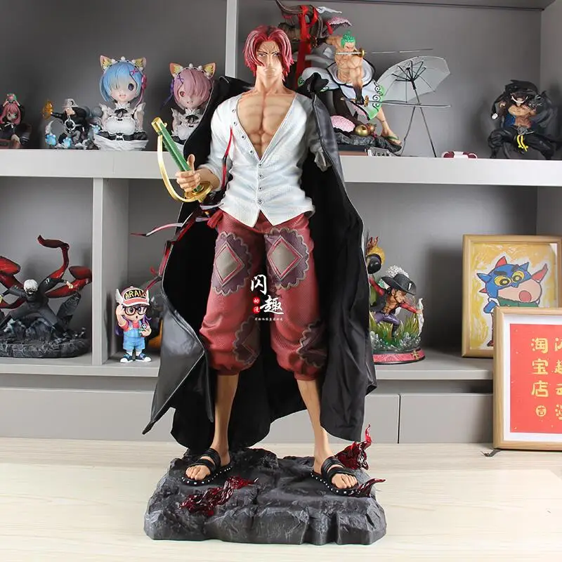 73 سنتيمتر قطعة واحدة شانكس أنيمي الشكل الأحمر يونكو الشعر الأحمر شانكس عمل تمثال نموذج بولي كلوريد الفينيل تمثال مكتب الديكور الاطفال لعبة الهدايا #1