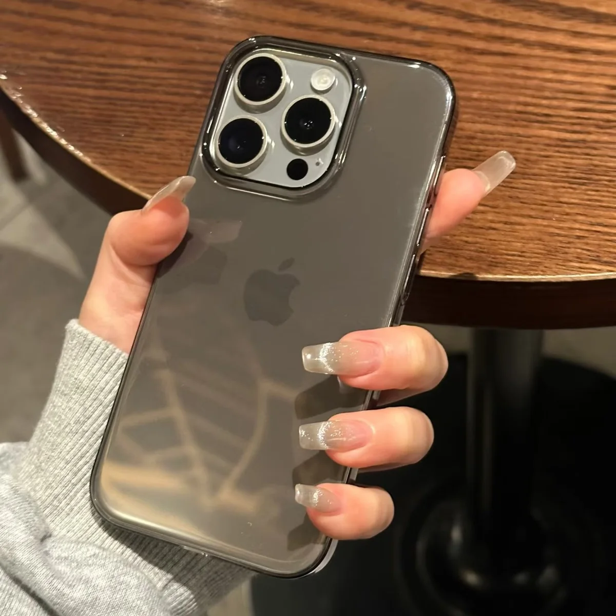 

Luxury Clear Crystal Black Hard PC Phone Case For iPhone 16 15 14 Plus 13 12 11 Pro Max Transparent Shockpoof Back Cover