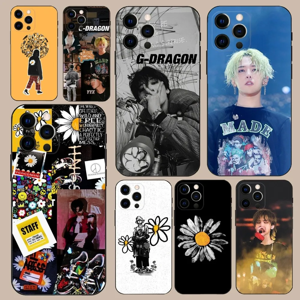 Kpop GD G-Dragons Phone Case For iPhone 16,15,14,13,12,11,Pro,X,XS,Max,XR,Plus,Mini Soft Black Cover