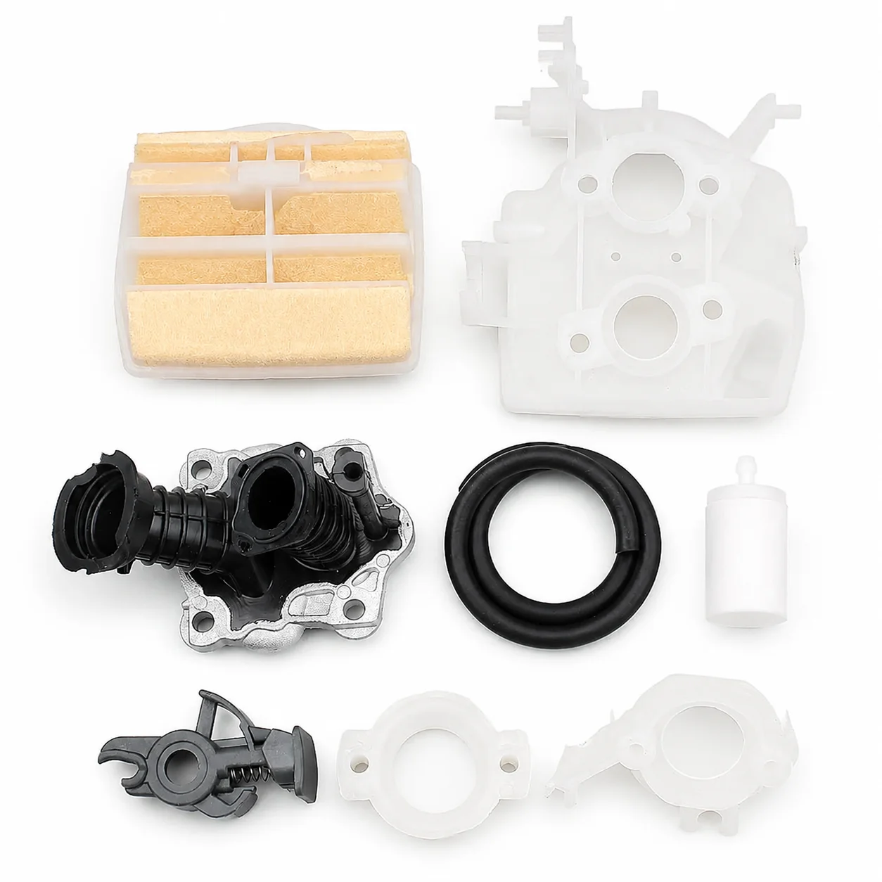For Husqvarna 445 450 Chainsaw Air Filter Intake Pipe Carb Bracket Kit Switch Fuel Filter & Line Replaces 544080803 544082301