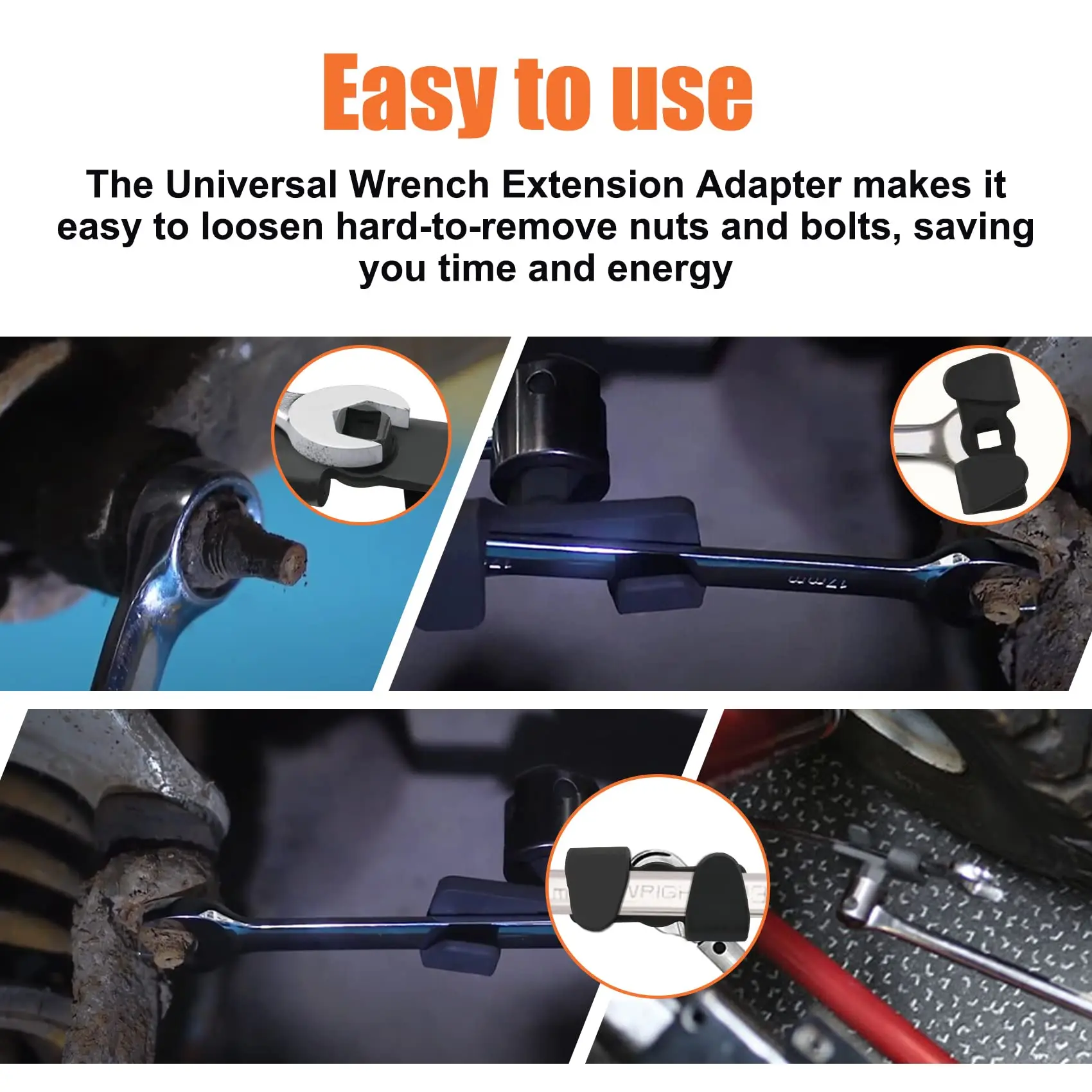 Universal Wrench Extender, Adaptador Tool for Cheater, Bar Estender Wrenches Tool para Alavancar sobre parafusos de porcas teimosas