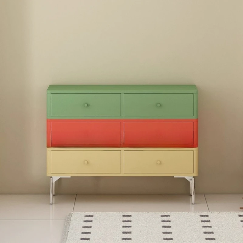 

Minimalist chest chest cream wind solid wood paint locker dopamine color storage cabinet