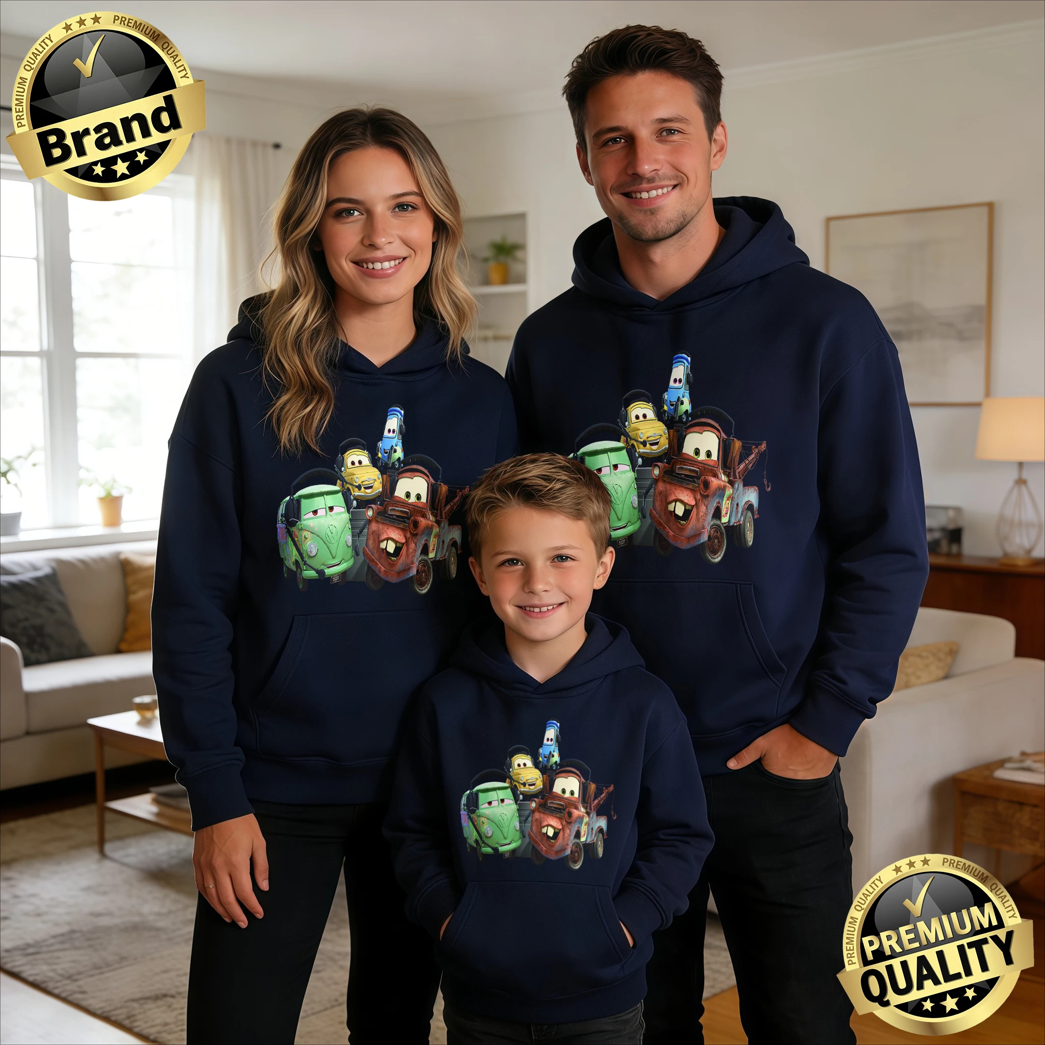 

2026 Autumn/winter Mater Lightning McQueen Hoodie Parent-child Family Fashion Cotton Warm Sweatshirt Loose Casual Coat Unisex