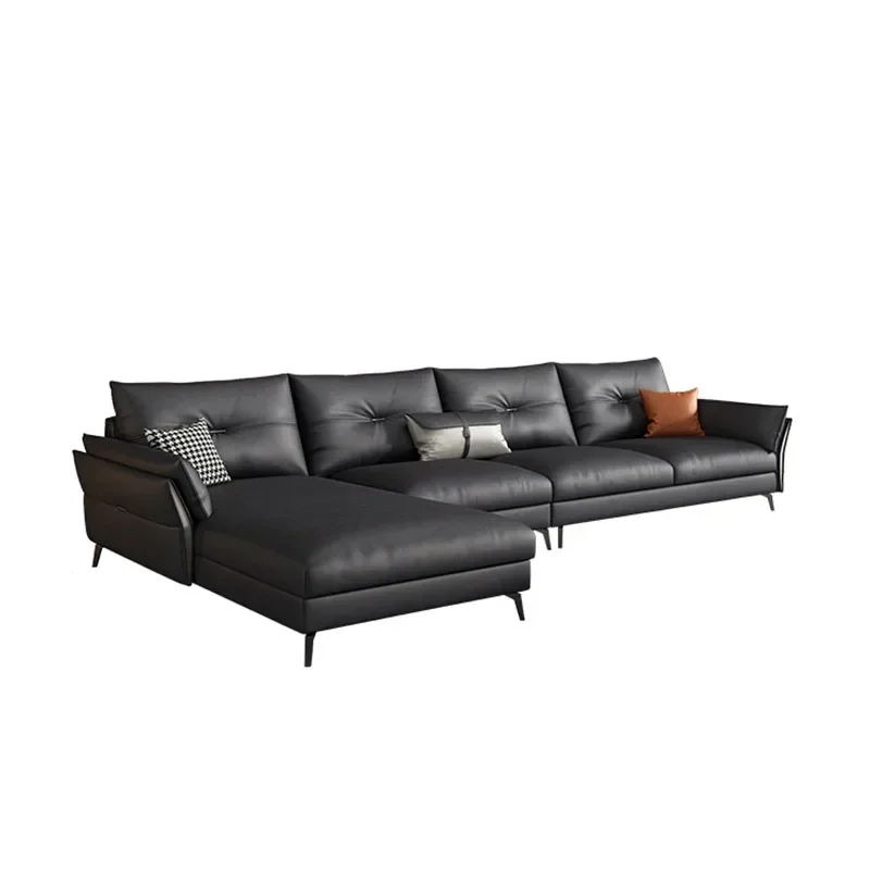 

Sectional Modern Leather Sofas Lazy Longue Corner Sofa Convertible Living Room Modern Luxury Woonkamer Banken Nordic Furnitures