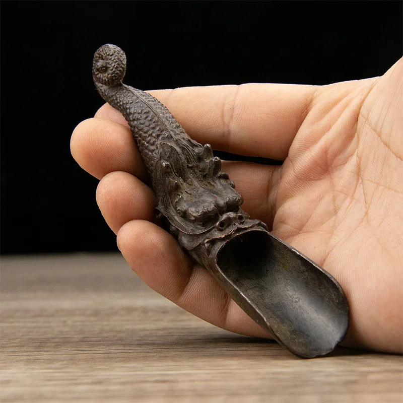 Antique Miscellaneous Collection Fish and Dragon Tea Shovel Caddy Spoon Tea Side Faucet Tea Spoon Tea Ceremony Six Items Tea Set