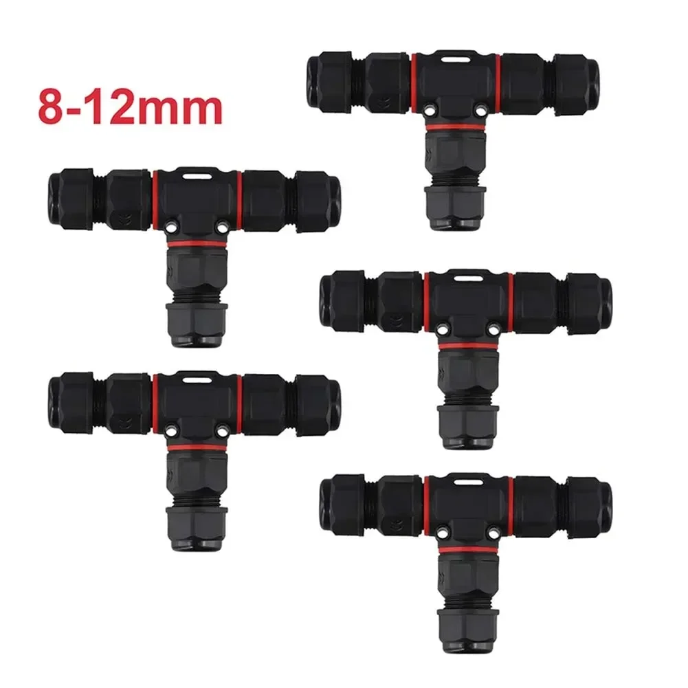 

5Pcs Cable Connectors Waterproof IP68 3-Pin Cable Connector T-Shape Junction Box M20 IP68 Connector Electrical Equipment Supplie