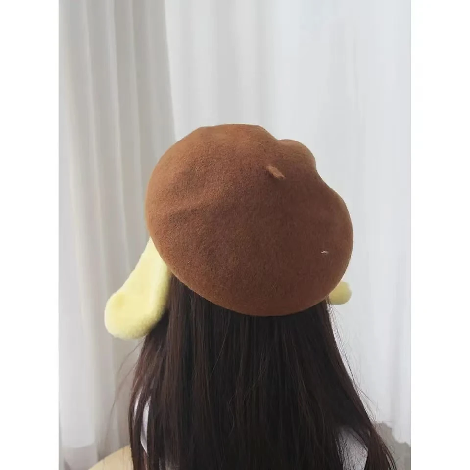 JK Lolita Japanese Childlike and Cute Kawaii Dog Ears Yellow Hat Pompoms Accessories Cosplay Hair Accessories Women Girls byHapp