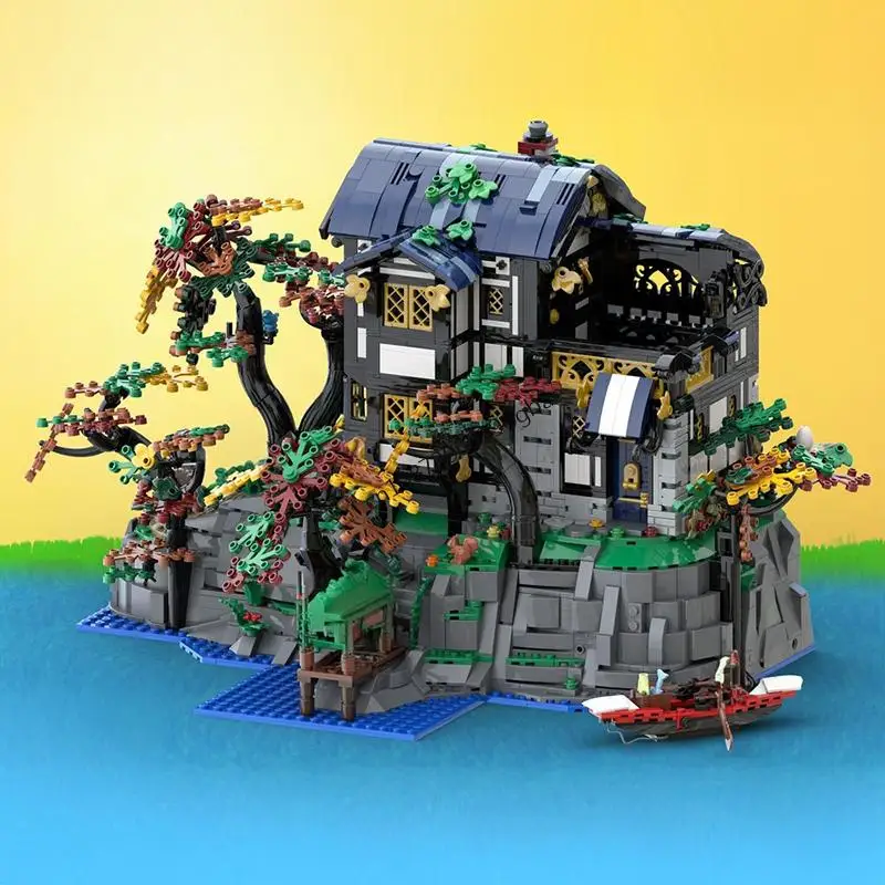 

New 2667Pcs Moc European Medieval Street View Forest Cottage River Model Diy Creative Ideas Child Toys Birthday Gifts Blocks