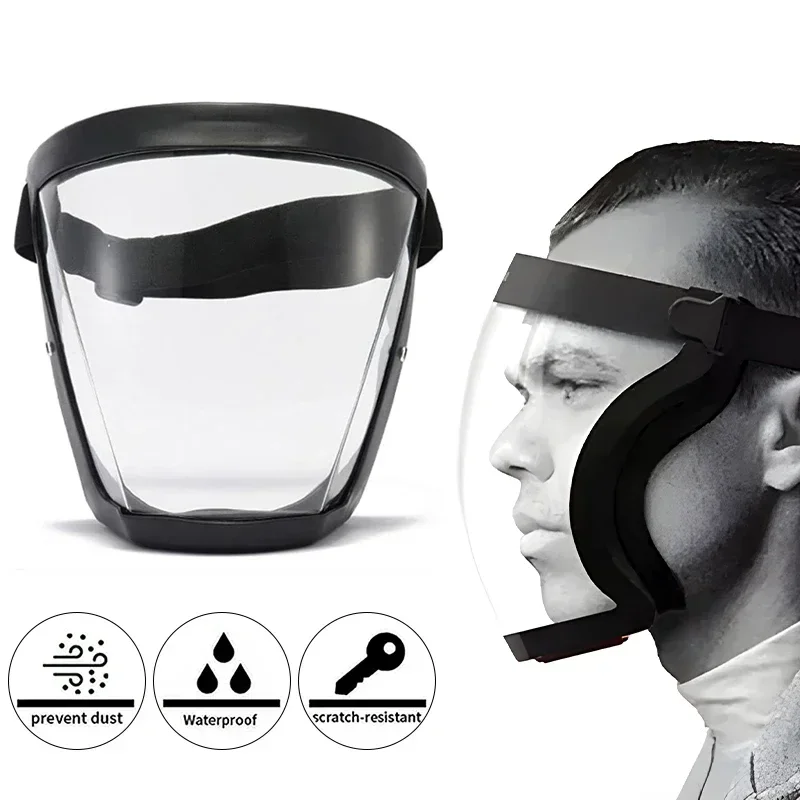 Full Face Shield Mask Transparent Head Eye Safety Protective Cover Glasses Screen Visors Dust WindProof Anti-Fog Kitchen Tools