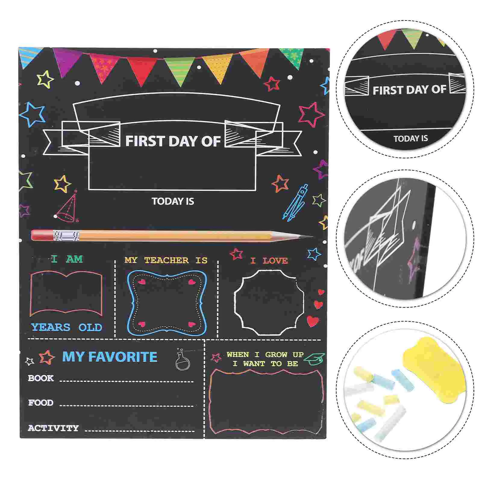 

Indicator Double Sided Blackboard Child Kids Easel Chalkboard Plastic Accessory