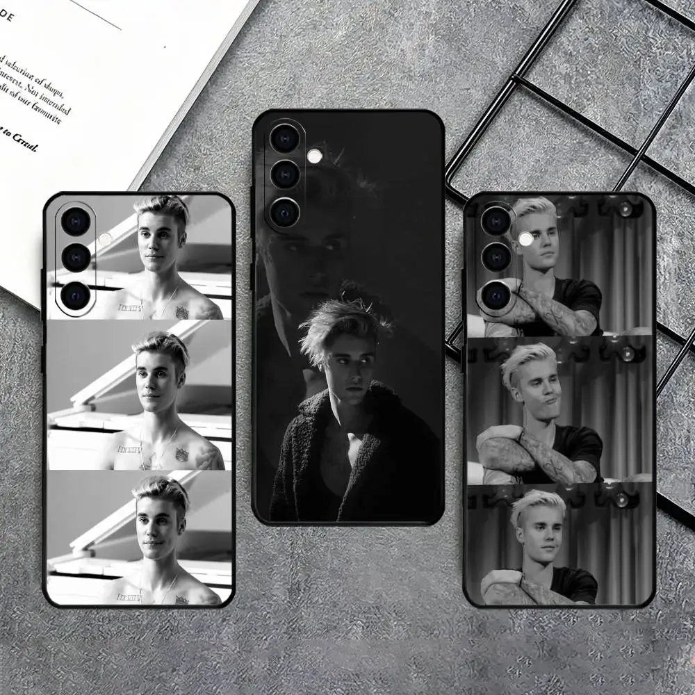 Back in the spotlight Justin Bieber Phone Case Black Silicone Soft For Samsung Galaxy A73,A72,A71,A70,A53,A52,A51