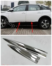 For Peugeot 3008/4008 2016 2017-2021 car detector stainless steel Side Door Body trim sticks Strips Molding Accessories