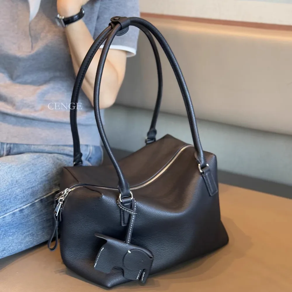 

New First-layer Cowhide Shoulder Armpit Bag, High-end Commuting Large-capacity Pillow Bag, Handbag, Women Casual Versatile