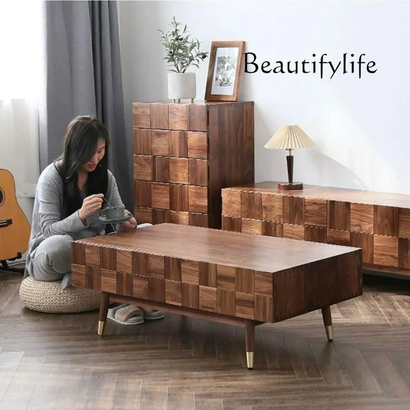 

Tea Table Nordic Small Apartment Solid Wood Tea Table Living Room Home decoración hogar