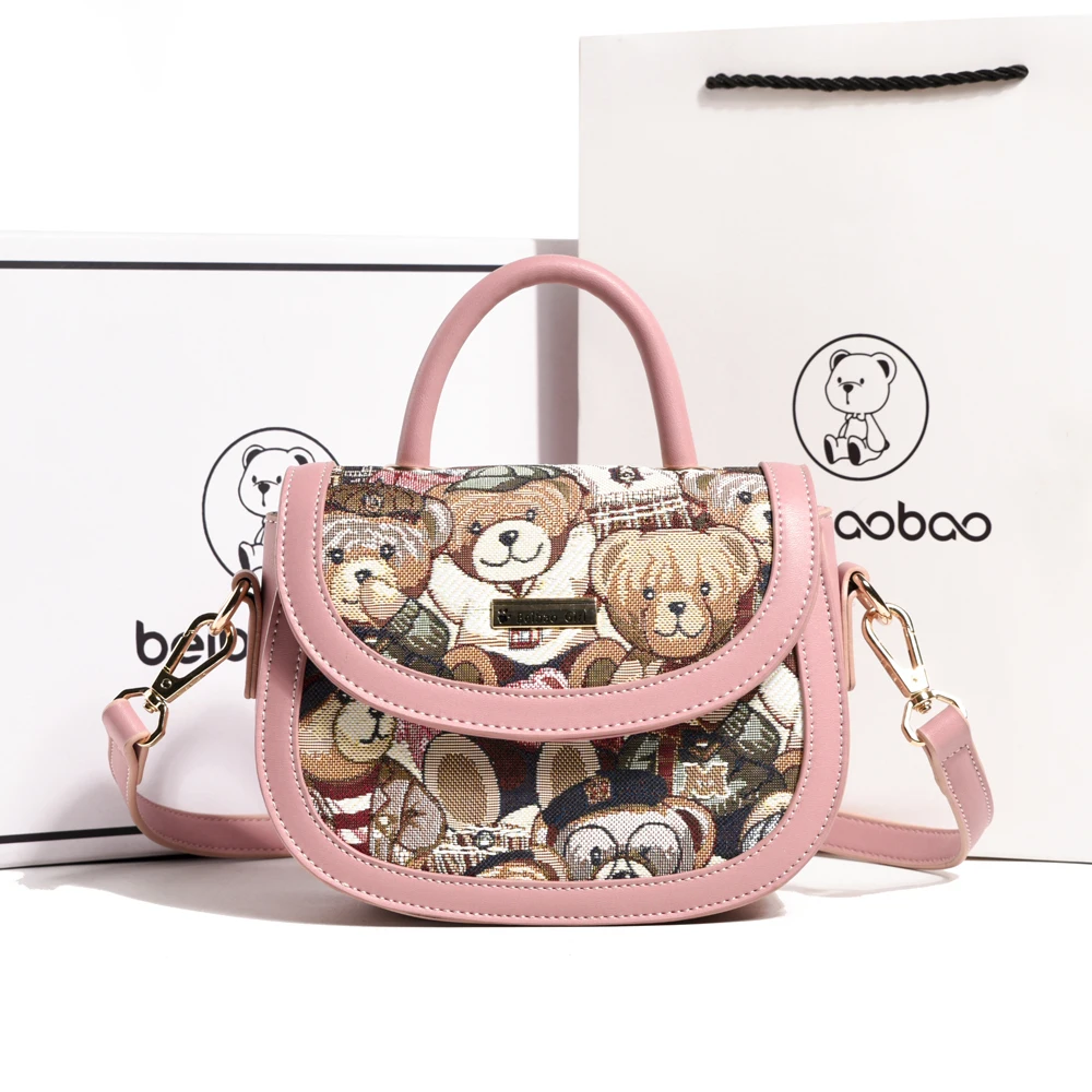 handbag for cute Girl Bear design female purse delicate women shoulder bag fashion crossbody bag for women elegant women's bag