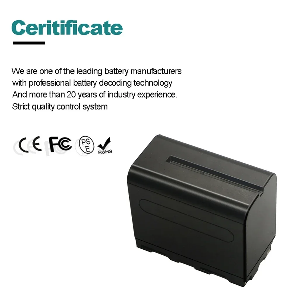 DuraPro NP-F970 NP-F960 Battery 6600mAh with Power Indicator+LED Dual Charger for LED Video Light,for Sony CCD-RV100 Camera