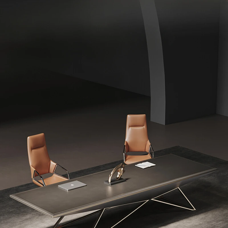 Meeting table, long table, modern and minimalist reception negotiation, minimalist combination of tables and chairs for meeting