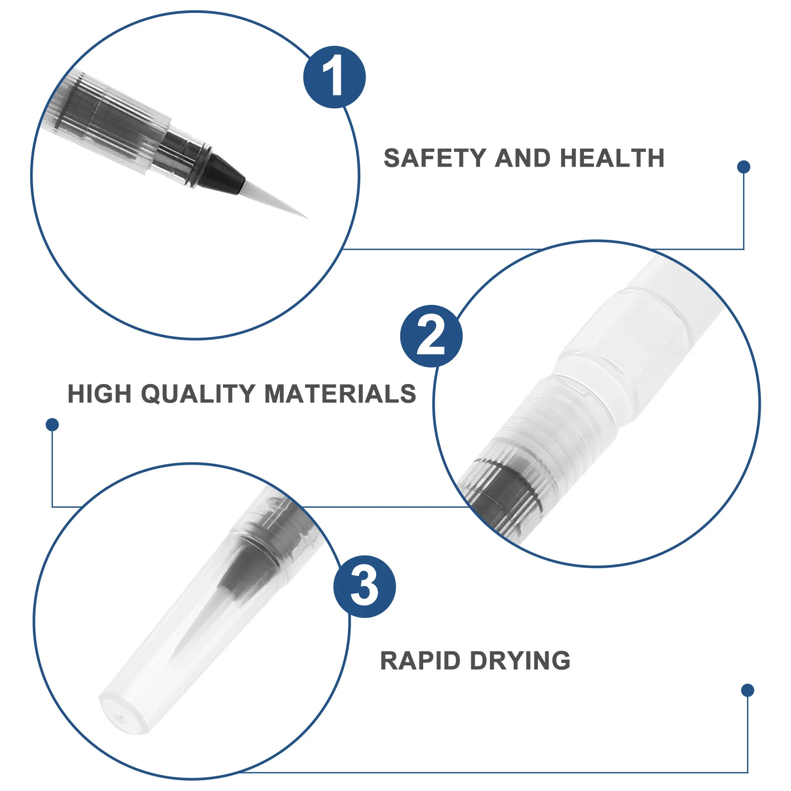 

6pcs Refillable Watercolor Brush Pen Fine Tip For Smooth Ink Flow Control Portable Painting Tool Kids Artists Watercolor