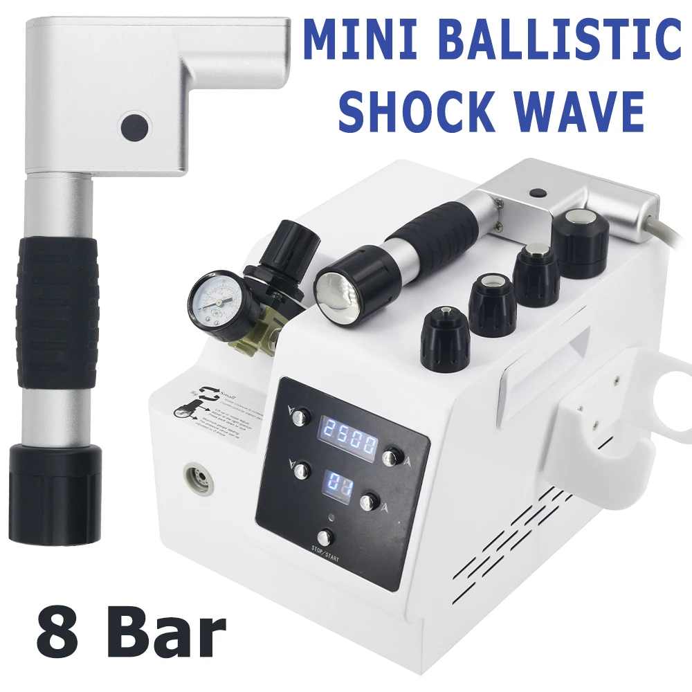 

8Bar Pneumatic Shockwave Therapy Machine For ED Treat Relief Joint Pain Massager Mini Pressure Deep Massage New Shock Wave